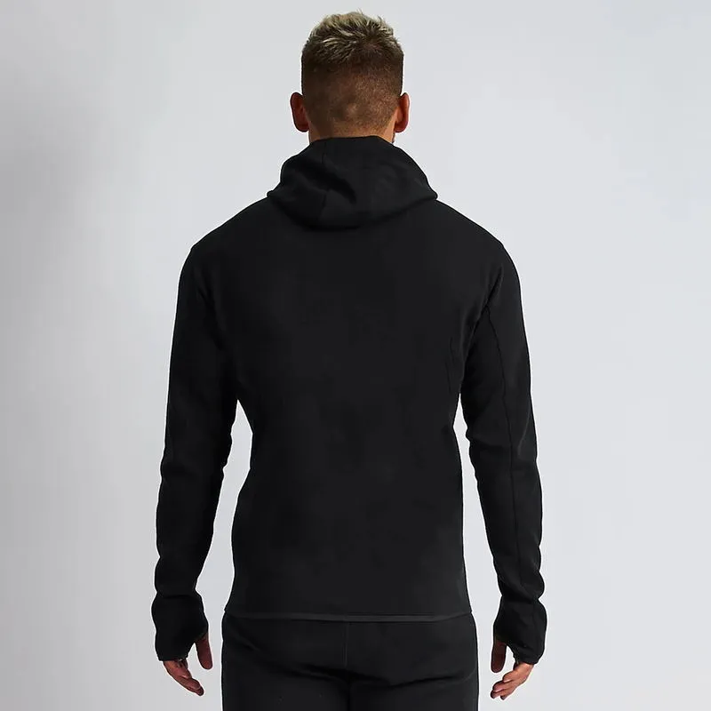 Spring and Autumn New Cotton Men's Zipper Hooded Top Fashion Men's Jacket Solid Color Zipper Pocket Casual Wear
