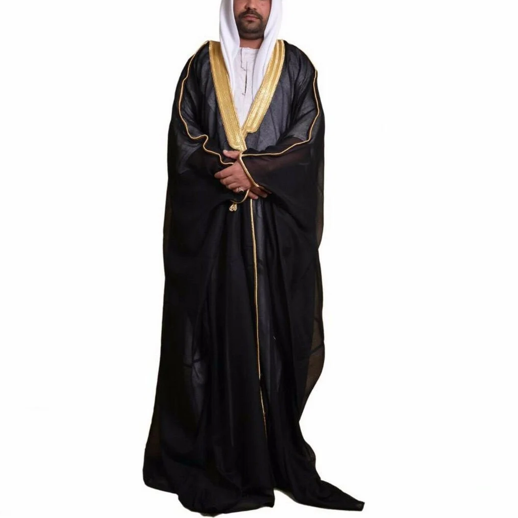 Custom Islamic Saudi Arabian Mishlah Bisht Cloak Kuwait Bisht Abaya White Men Design Mmuslim Men Abaya