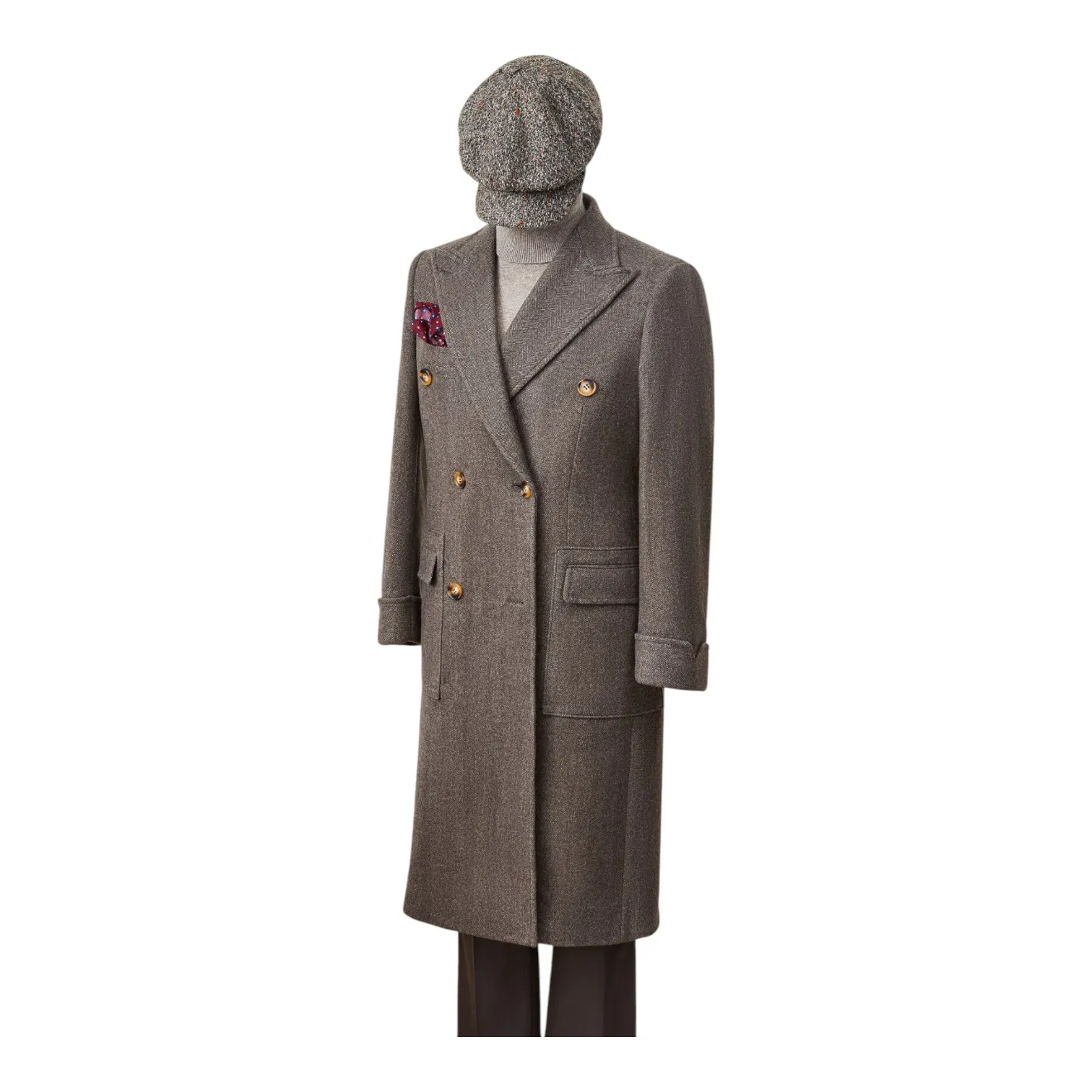 Structured Shoulder Black Formal Custom Tailored for Office and Formal Wear Handmade Overcoat