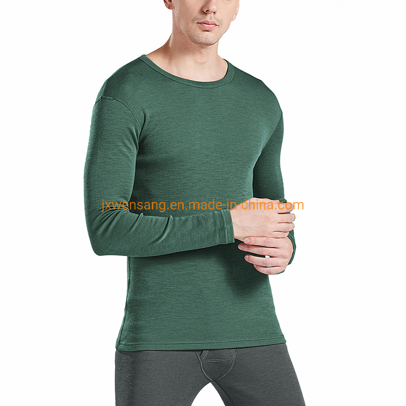 Mens Thermal Underwear Shirt Merino Wool Base Layer