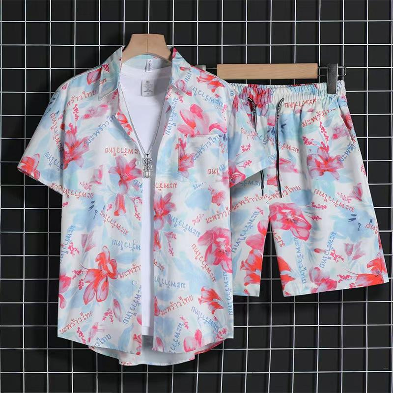 Men's Beachwear for Vacation on Hainan Island, Sanya, Hawaii. Summer Floral Shirt.