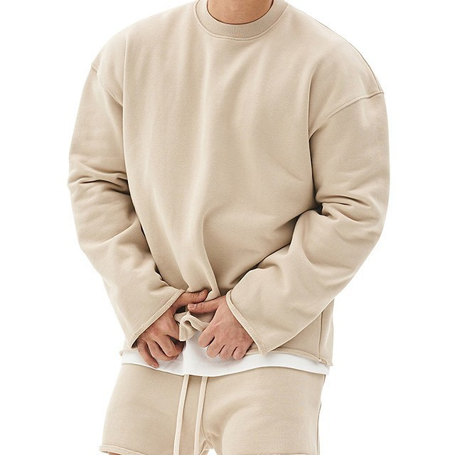Sports Loose Round Neck Sweatshirt Men's Casual Long Sleeve Training Running Large Size Pullover Autumn Winter Gym Wear Hood