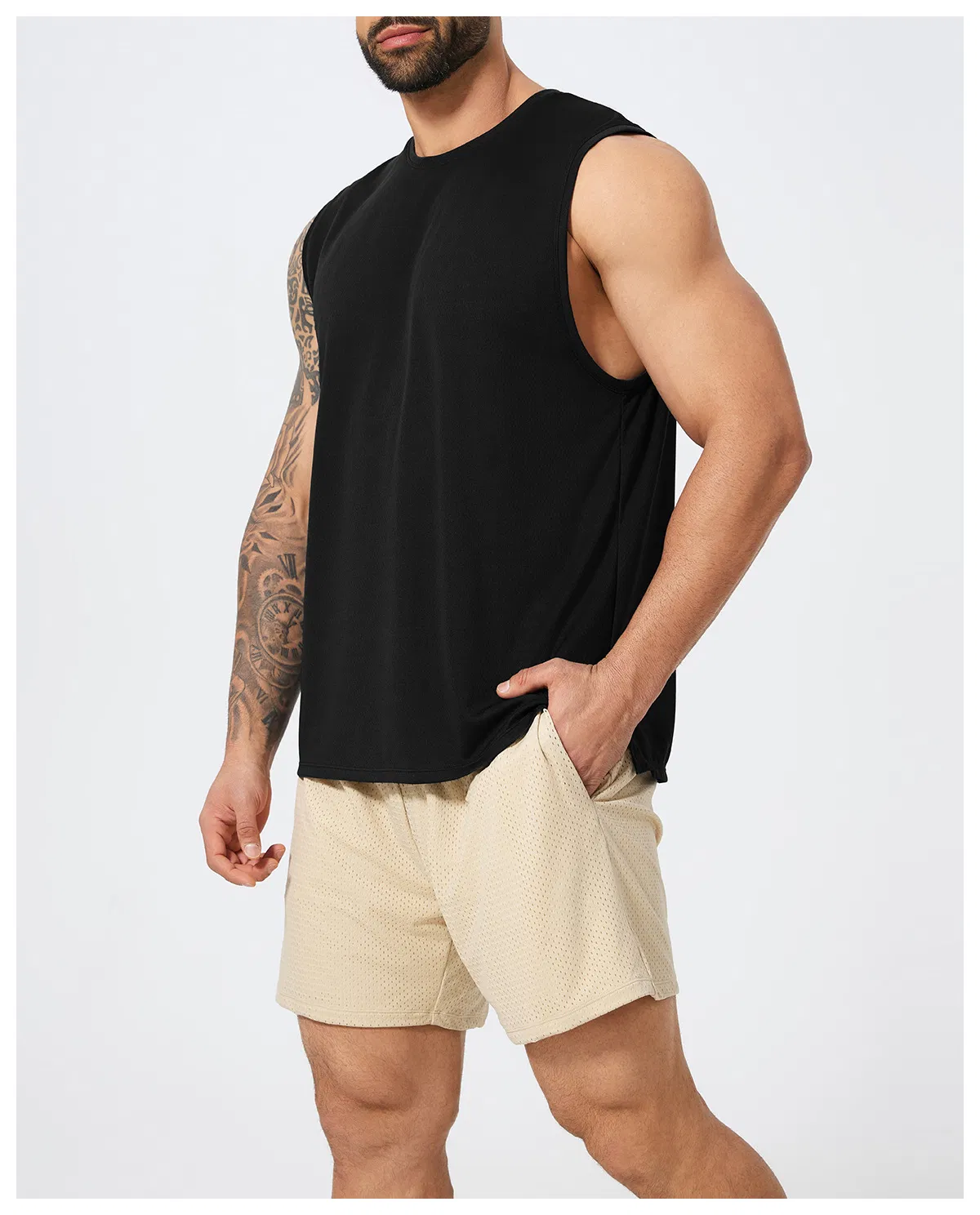 Factory Wholesale Sleeveless Training Teee Muscle Tank Tops for Men's Workout Sports T-Shirt