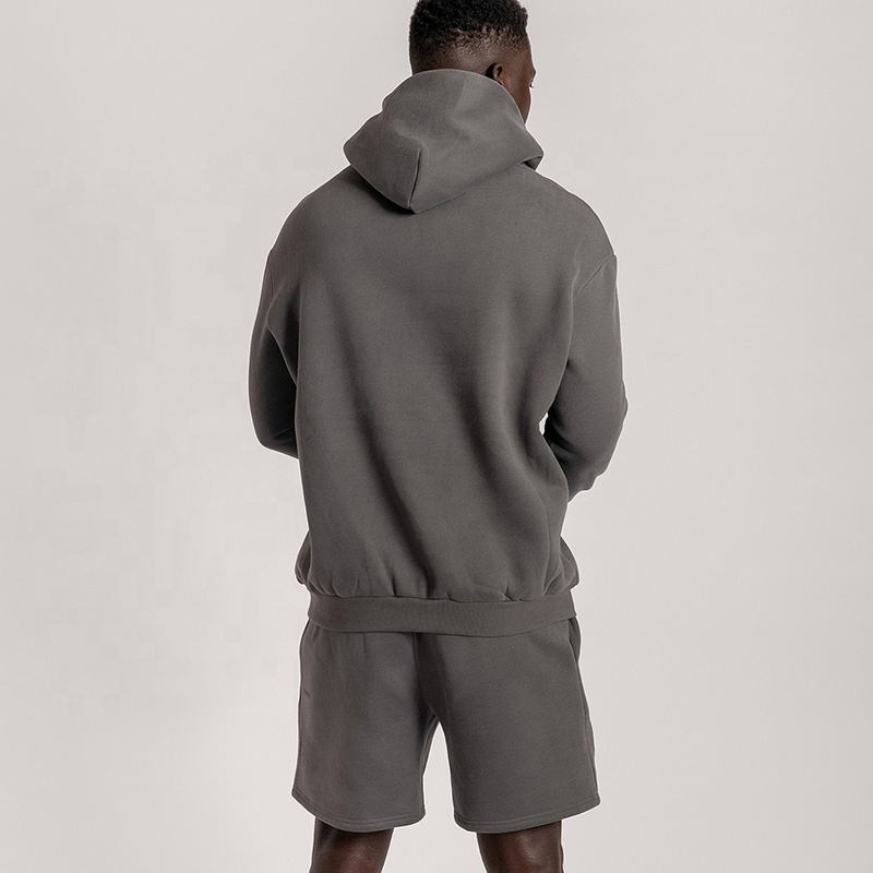 Blank Pullover Hoodie and Shorts Set Unisex Custom Sweatsuit Cotton Men Summer Shorts Sets Jogging Wear
