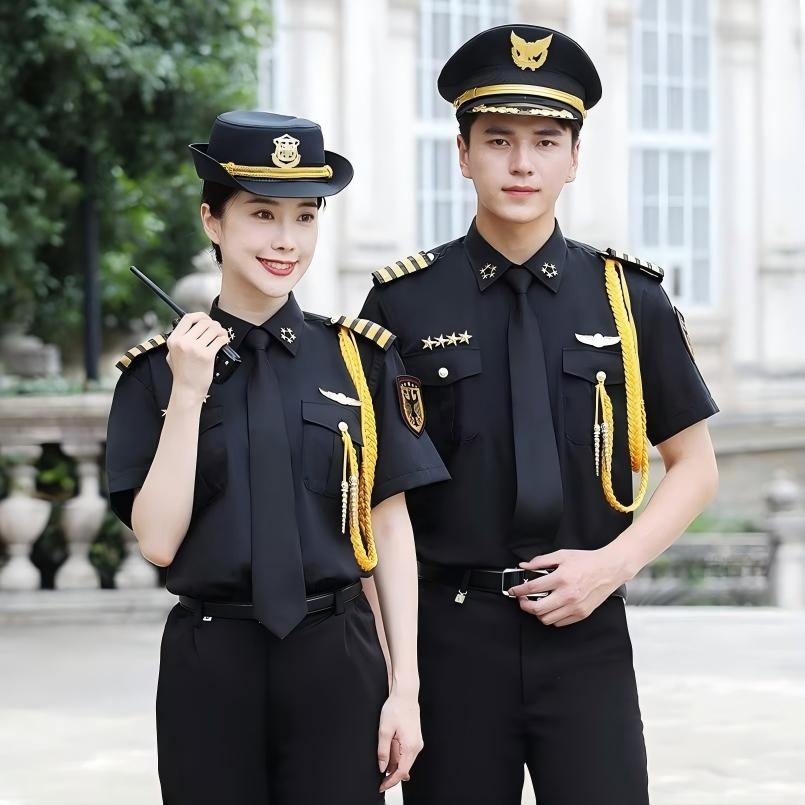 Factory Direct Yacht Captain Uniform Set Short Sleeve Nautical Officer Workwear for Men &amp; Women with Hat