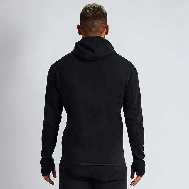Spring and Autumn New Cotton Men's Zipper Hooded Top Fashion Men's Jacket Solid Color Zipper Pocket Casual Wear