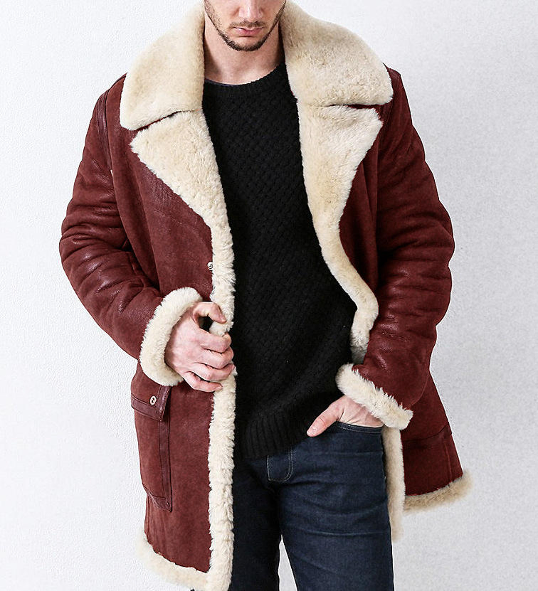 OEM Service Men Winter Fashion Casual Fur Windproof and Warm Jacket Plus-Size Coat Clothing