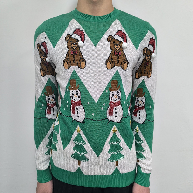 Wholesale Men Knitwear Jacquard Casual Men′ Knitted Pullover Sweater Male Knit Clothes