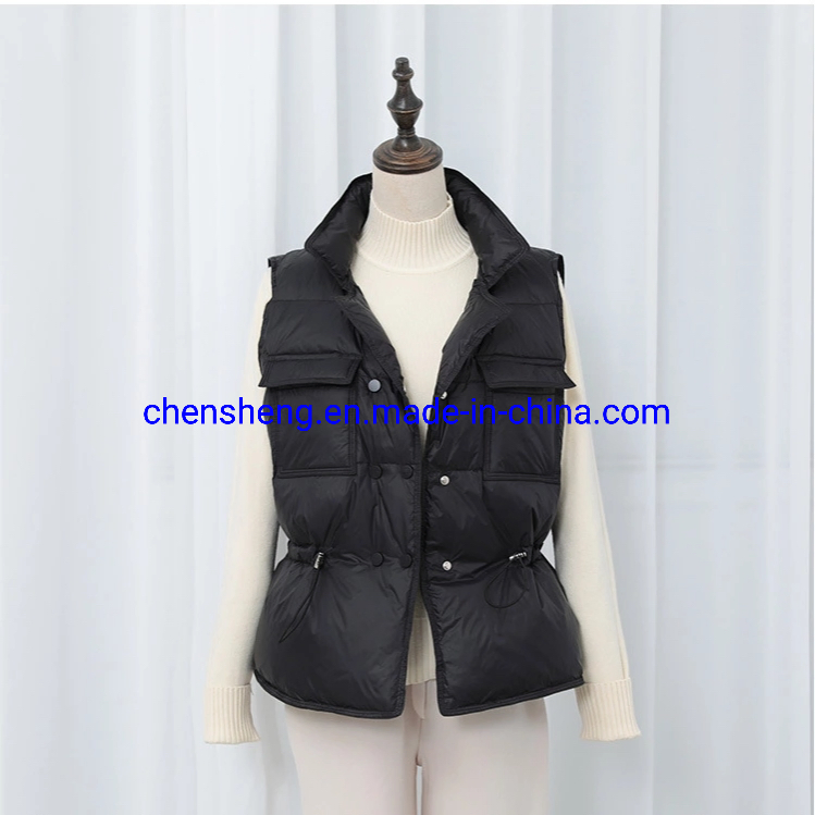 Fashion Wholesale Lady Down Vest Wear for Warm Outdoor Beauty Girl Young Women Stock Cheap Small Quantity