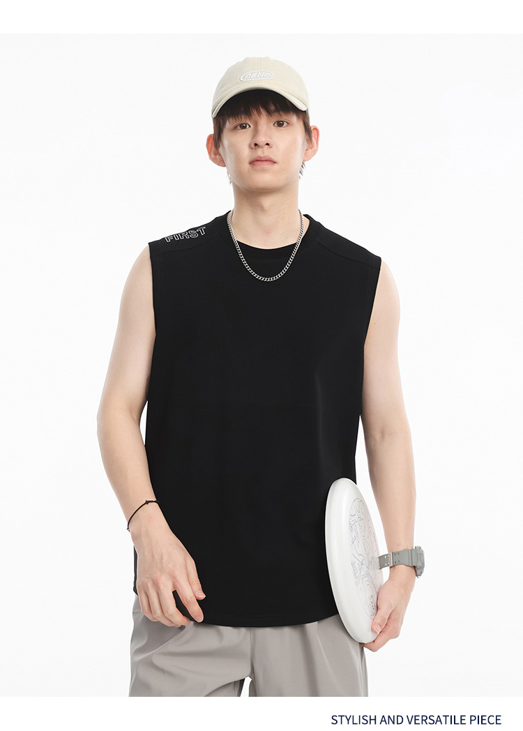 Custom Logo 180 GSM Cotton Sport Sleeveless T-Shirt Fitness Active Gym Clothing Men Vest Men's Tank Top