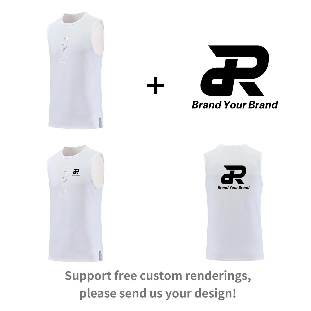 Wholesale Custom Men Gym Clothes Tank Top 100% Polyester 7A Antibacterial Fabric Quick Dry Sport Running Basketball Stringers Tank Tops Vest Sleeveless T Shirt