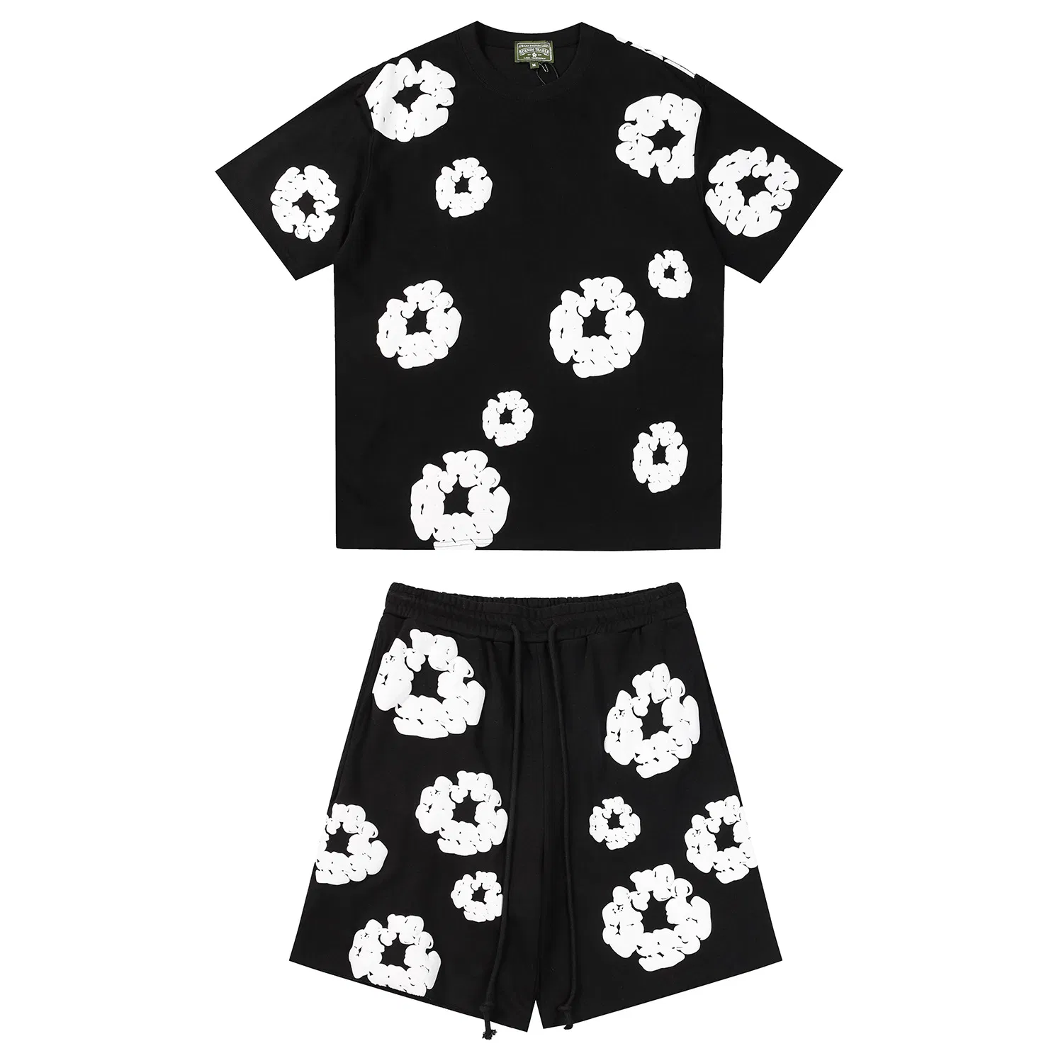 Factory Wholesale Men's 100% Cotton Oversized T-Shirt Streetwear Style 230 Grams Knitted Custom Logo Designer Puff Printing Sweat Shorts Top Tee Y2K