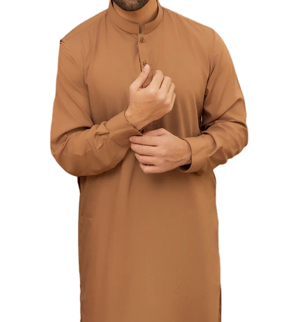 Custom Ethnic Traditional Muslim Clothing Shalwar Kameez Cotton Formal Pakistani Pathani 2pcs Suit Men Party Winter Breathable