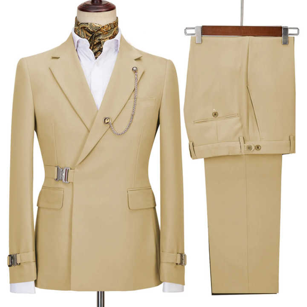 Men's Three-Button Formal Wedding Business Suit 2-Piece Regular Fit Jacket and Pants Men's Style for Business and Weddings