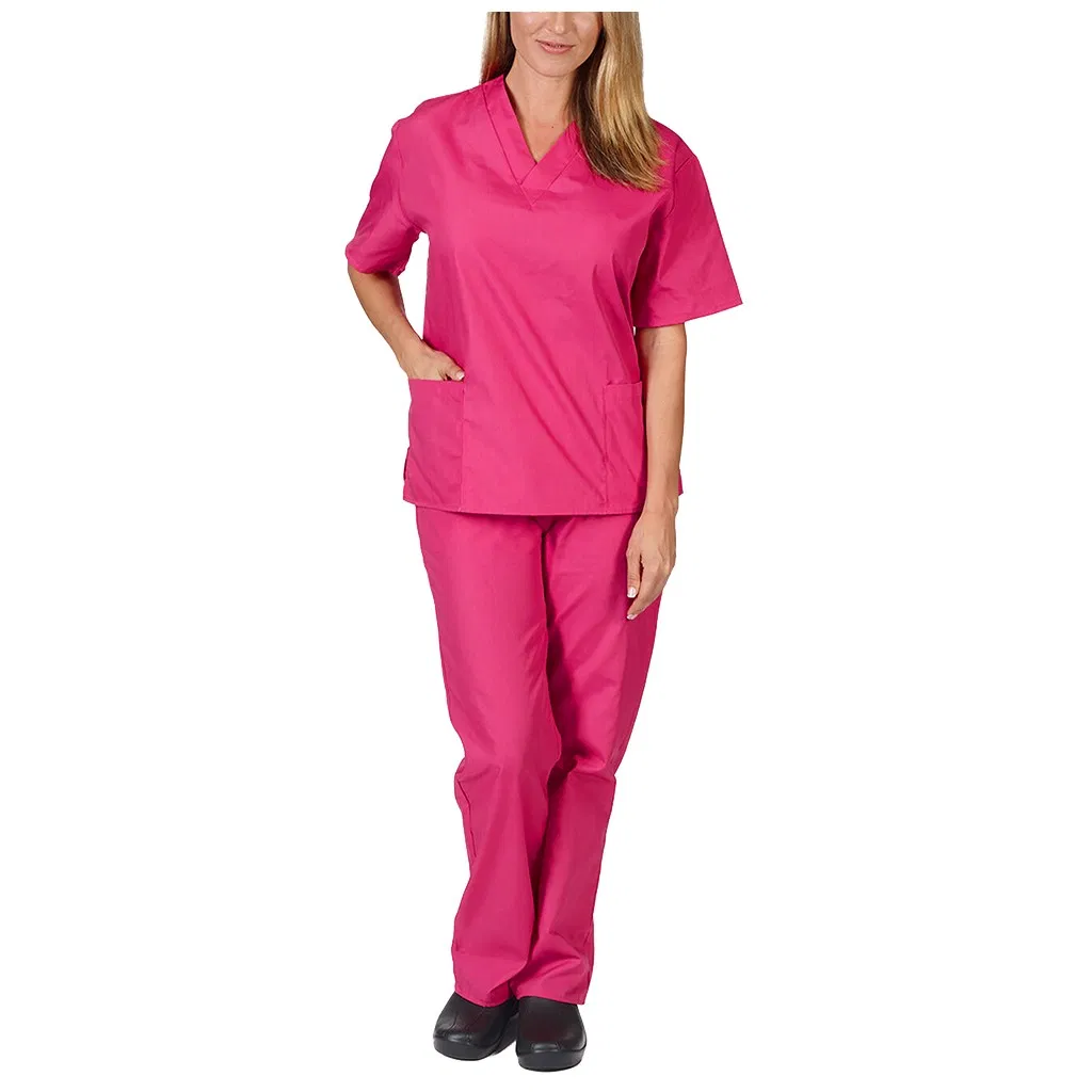 Women Men Workwear Short Sleeve V-Neck Tops+Pants Nursing Working Uniform Beauty Salon Suit Scrub Uniform Overalls Clothes