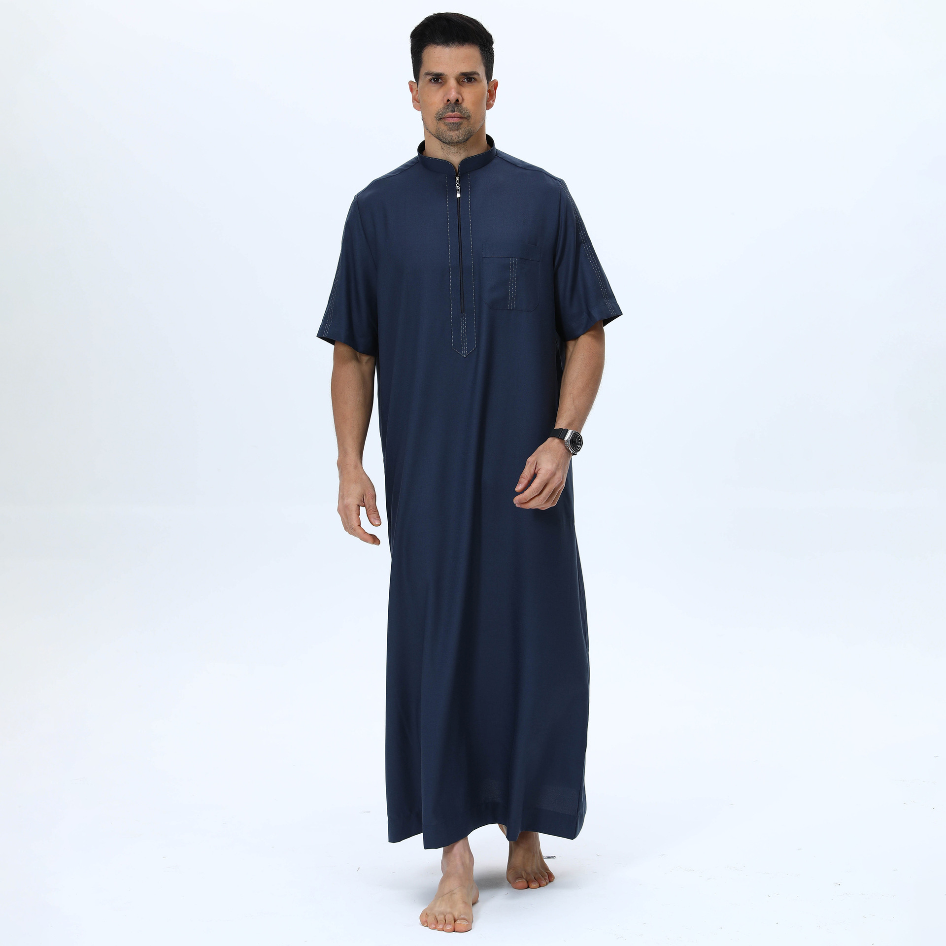 Men's Solid Color Robe Feature