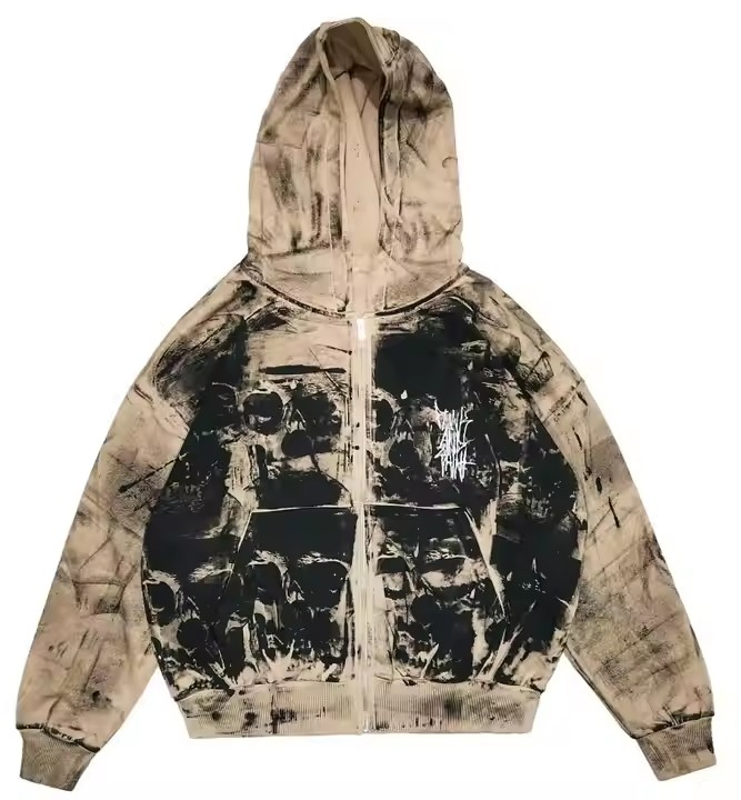 Custom 100%Cotton French Terry Heavy Thicker 450GSM Pullover Hoodie Streetwear Distressed Acid Washed Vintage Hoodie Sweatshirts Men