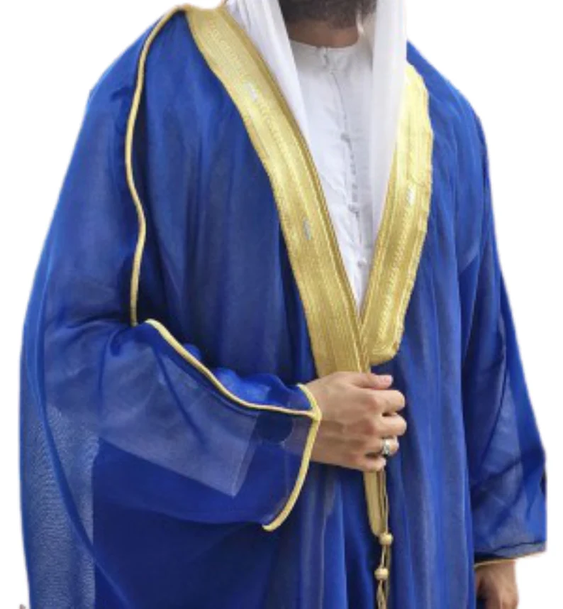 Custom Islamic Saudi Arabian Mishlah Bisht Cloak Kuwait Bisht Abaya White Men Design Mmuslim Men Abaya
