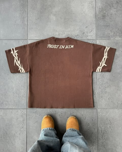 Custom Make Men Sweaters Jacquard Pattern Pullover Knitwear Crew Neck Cotton Oversized Style Long Sleeves Knit Sweater