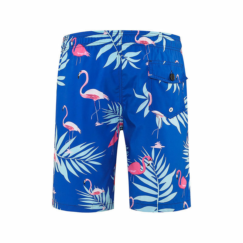 Men Flamingo Printing Loose Plus Size Swimming Surf Beach Shorts Casual Wear