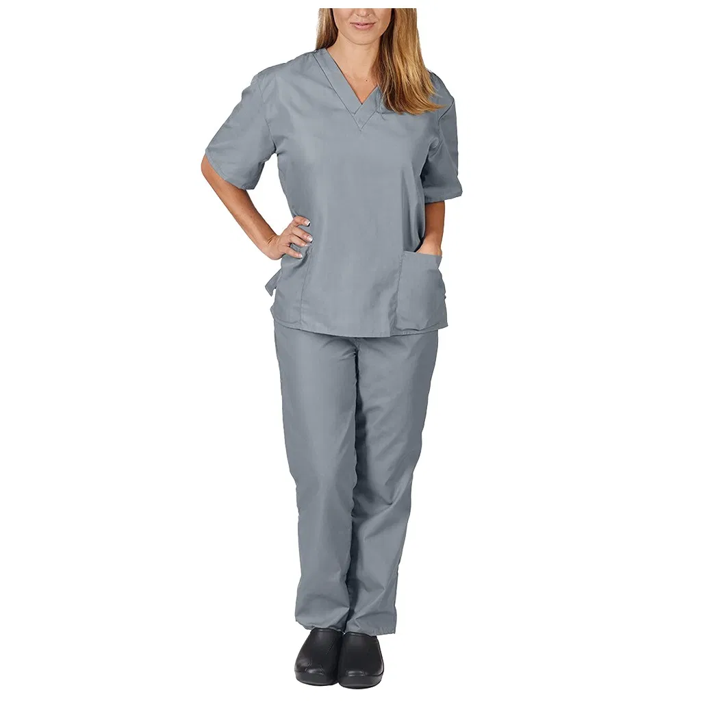 Women Men Workwear Short Sleeve V-Neck Tops+Pants Nursing Working Uniform Beauty Salon Suit Scrub Uniform Overalls Clothes