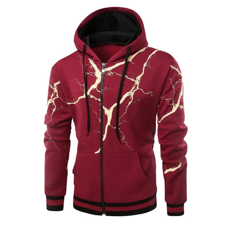 High Quality OEM Lightning Printing Hoodies Sweatshirts Oversized Fleece Sweatshirt Men Streetwear