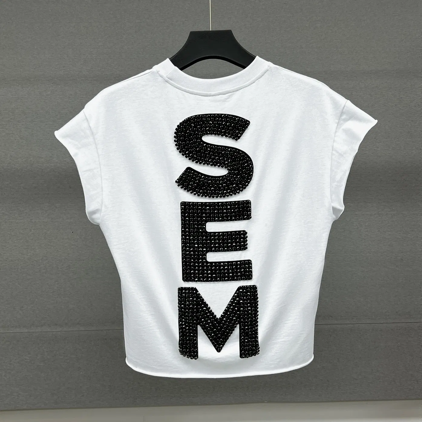 High Quality Streetwear Oversized Graphic Rhinestone Sleeveless T-Shirt Custom Print Cotton Running Vest Boxy Gym Tank Top Men