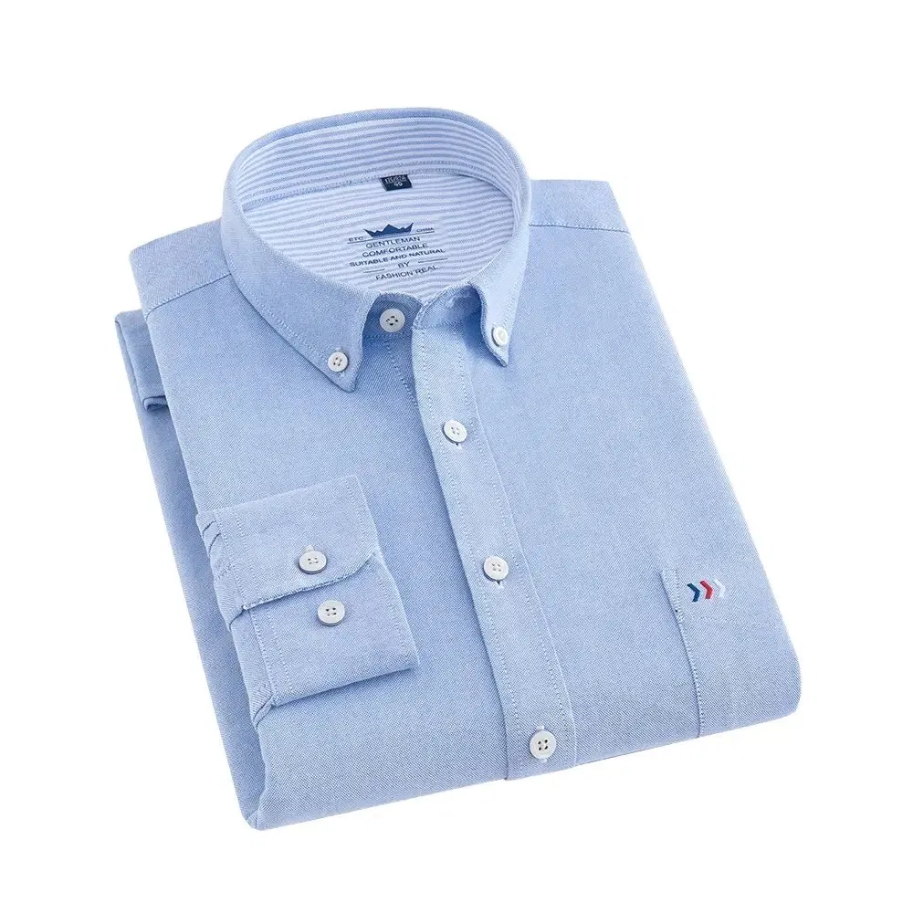 Wholesale Guangzhou Men's Oxford Breathable Cotton Long Sleeves Clothing Plus Size