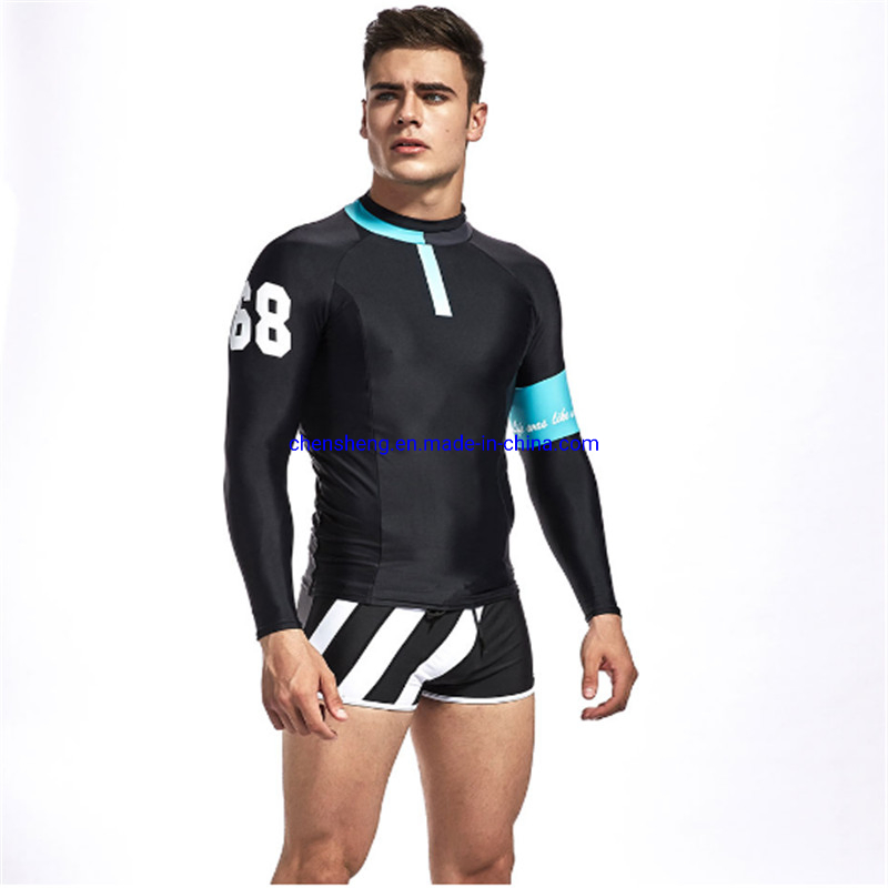 Men's Sport Swimming T-Shirt Tight Top Swimwear Diving Thin Wetsuit Running Clothes Tops Windsurf Surfing