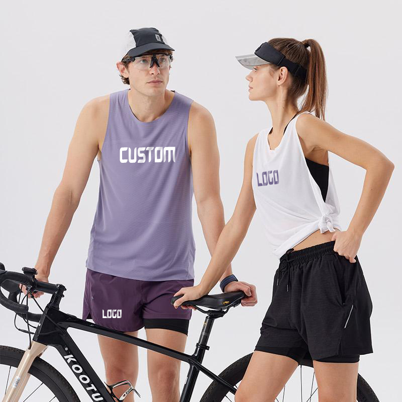 Wholesale Custom Men Gym Clothes Tank Top 100% Polyester 7A Antibacterial Fabric Quick Dry Sport Running Basketball Stringers Tank Tops Vest Sleeveless T Shirt
