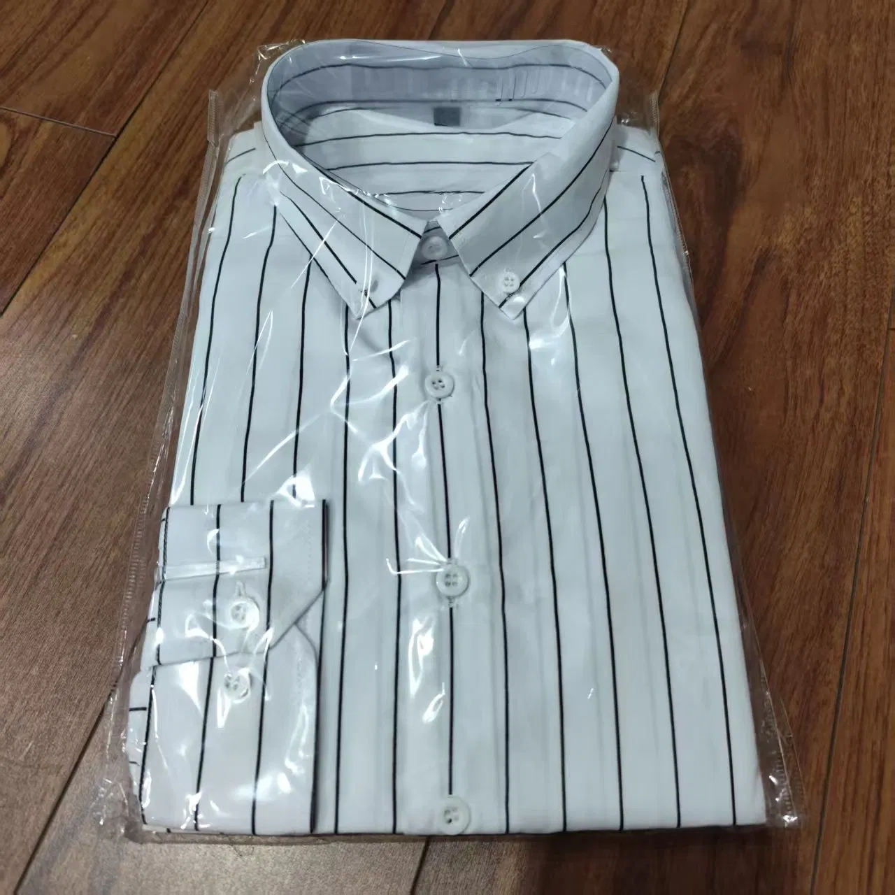 Factory Wholesale White Black Striped Men's Shirts Plus Size Clothing
