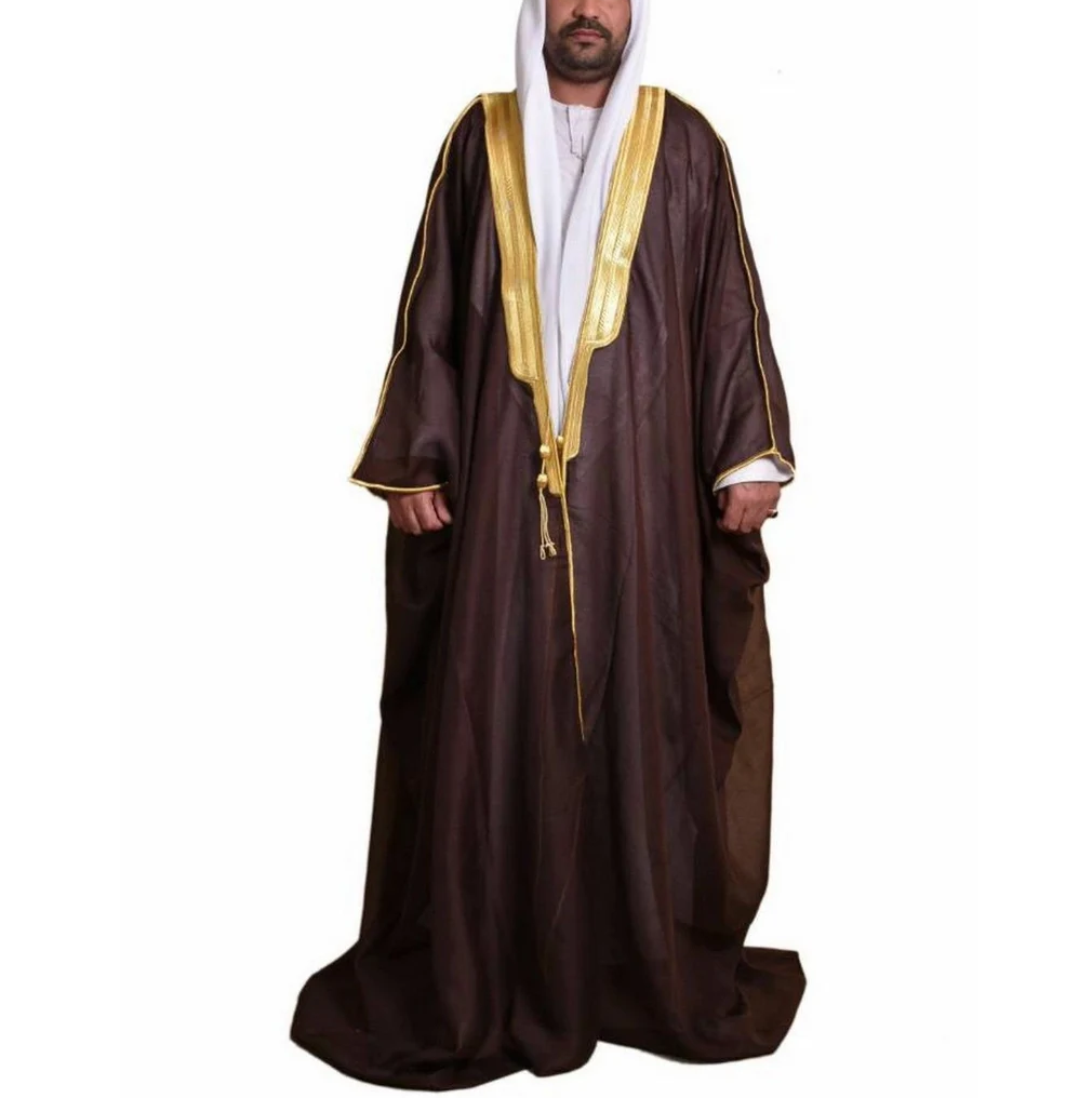 Custom Islamic Saudi Arabian Mishlah Bisht Cloak Kuwait Bisht Abaya White Men Design Mmuslim Men Abaya