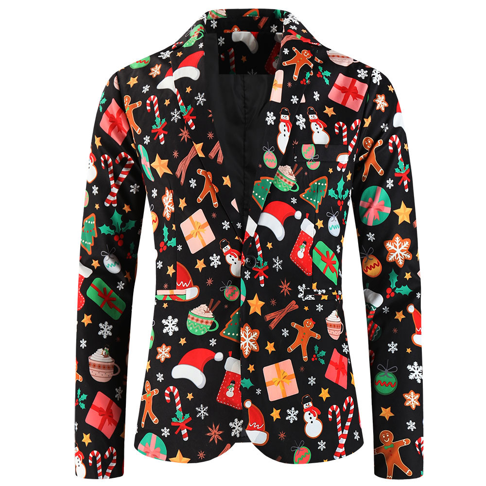Men's Business Casual Slim Suit with Printed Jacket and Coat 2-Piece Trousers Plus Size Print Coat Vest Pants Suit