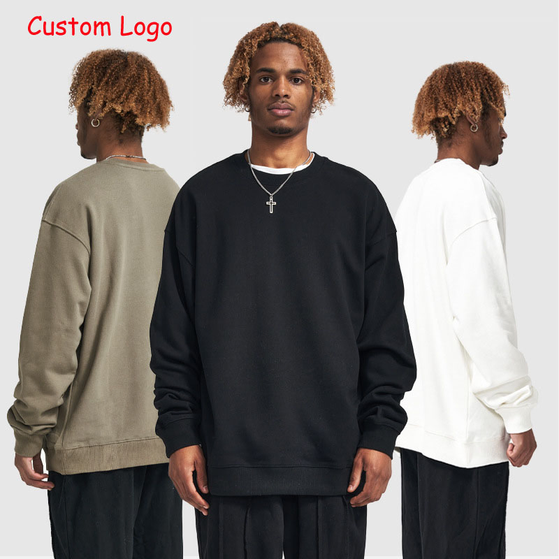 Custom Men's Oversize Pullover Sportswear Hoody Crewneck Sweatshirt Factory Wholesale