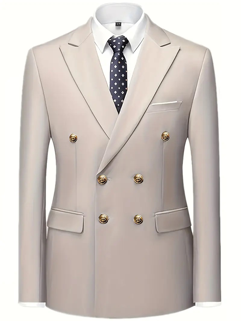 New Design Men's Business Suits 2 Pieces Slim Fit Set Double Breasted Zipper Fly Custom Daily Prom Wedding Suits for Men Worsted