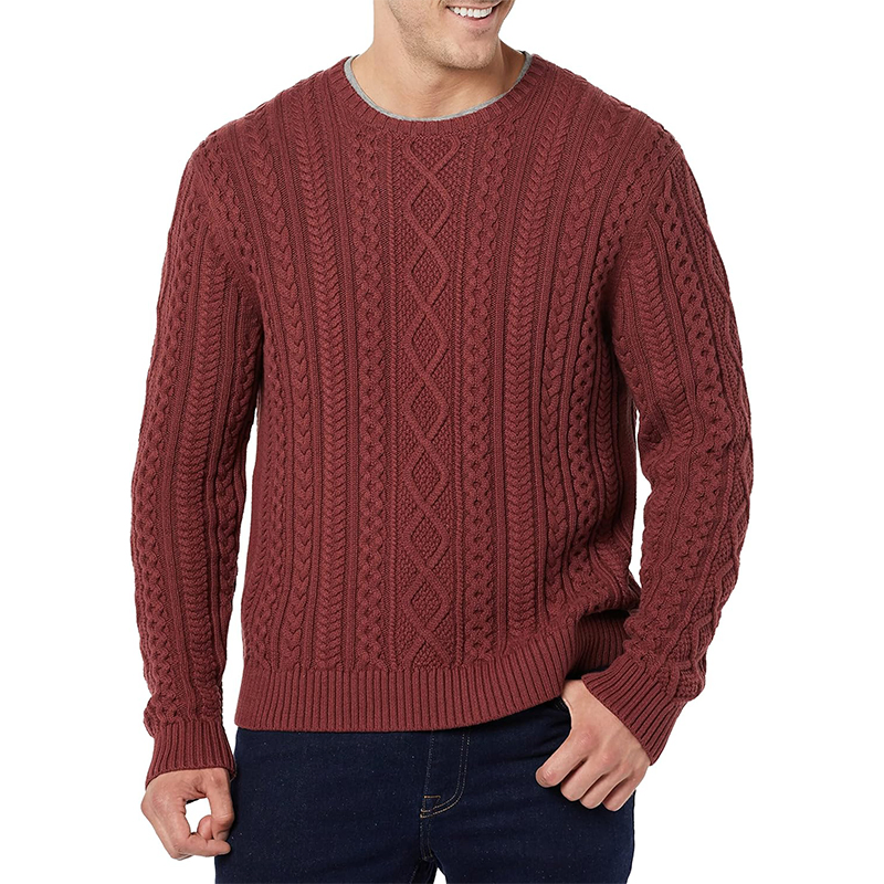 Knitwear Factory Wholesale Elegant Men's Pullover Sweater 100% Cotton with Custom Logo