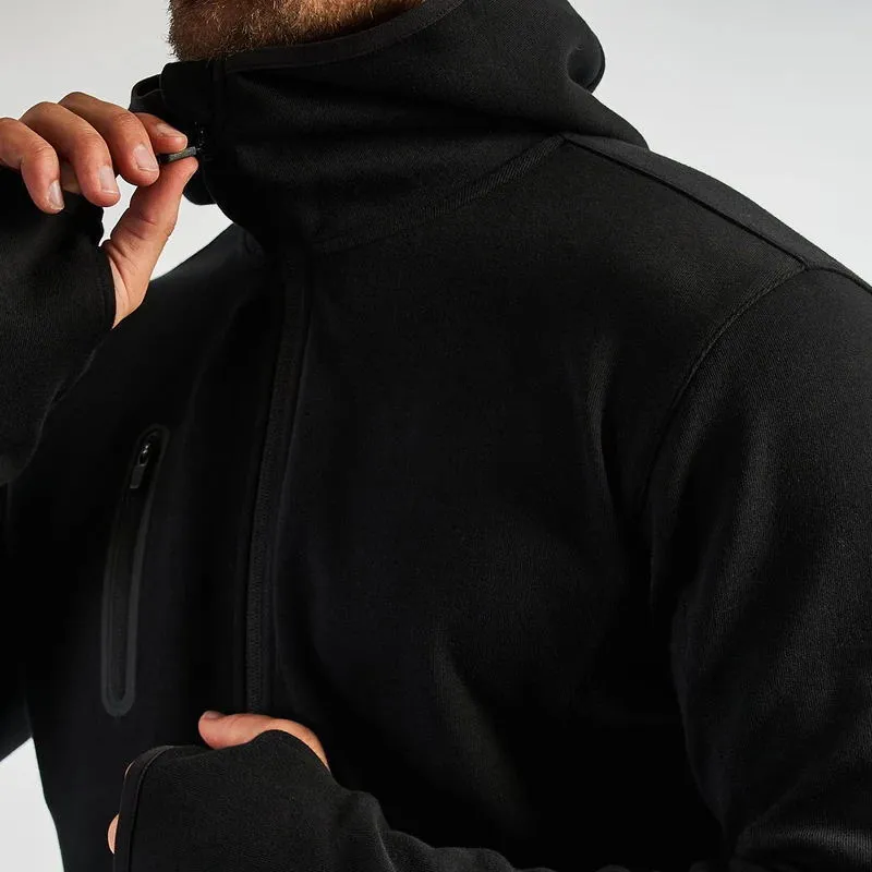Spring and Autumn New Cotton Men's Zipper Hooded Top Fashion Men's Jacket Solid Color Zipper Pocket Casual Wear