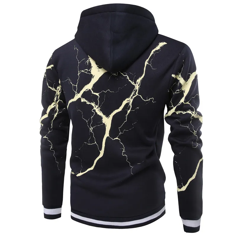 High Quality OEM Lightning Printing Hoodies Sweatshirts Oversized Fleece Sweatshirt Men Streetwear