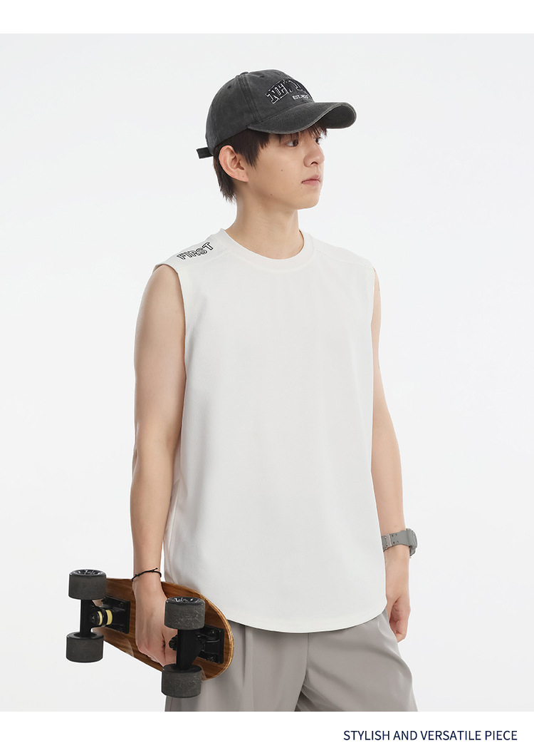 Custom Logo 180 GSM Cotton Sport Sleeveless T-Shirt Fitness Active Gym Clothing Men Vest Men's Tank Top