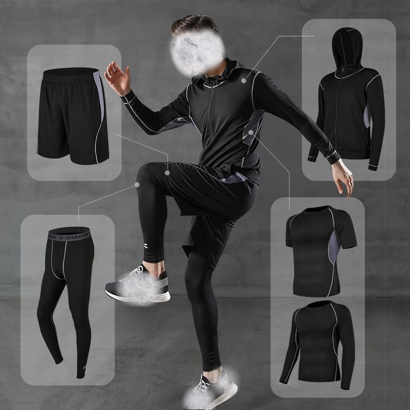 Custom Men's Breathable Solid Color Sportswear Compression Sports Fitness Running Suit for Exercise and Jogging Clothing