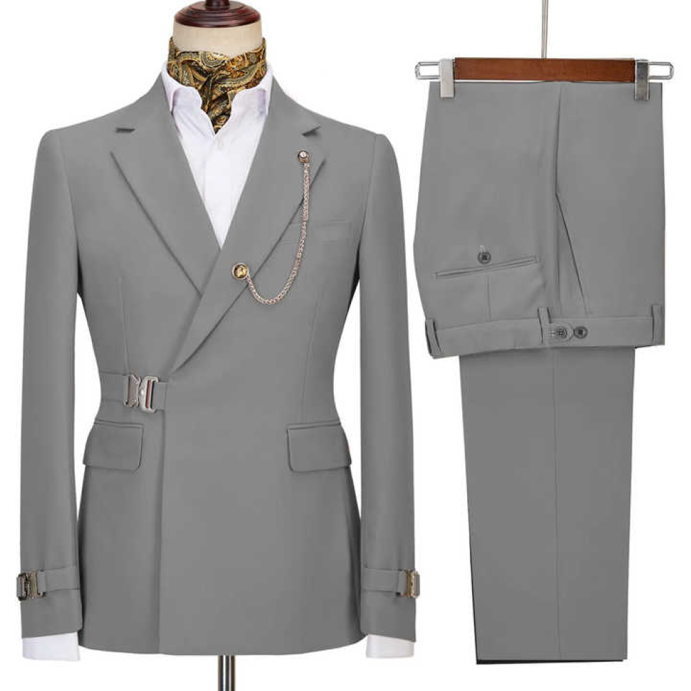 Men's Three-Button Formal Wedding Business Suit 2-Piece Regular Fit Jacket and Pants Men's Style for Business and Weddings