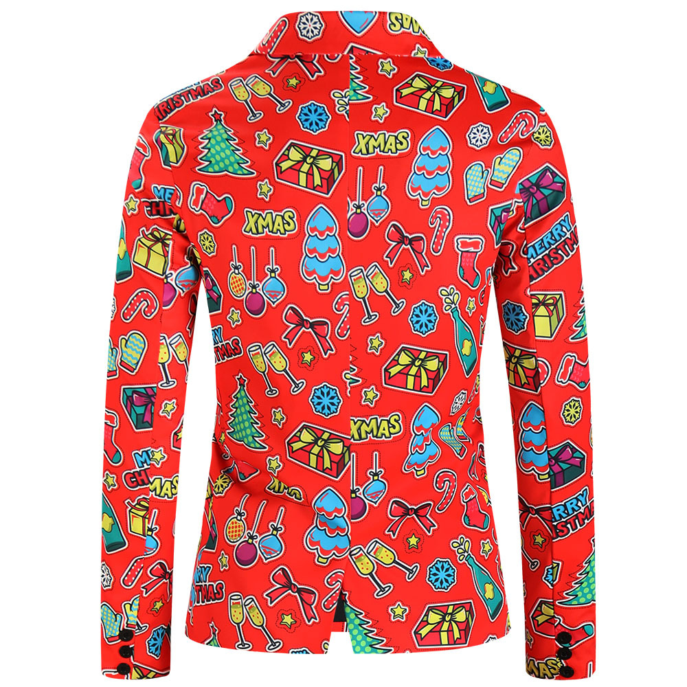 Men's Business Casual Slim Suit with Printed Jacket and Coat 2-Piece Trousers Plus Size Print Coat Vest Pants Suit