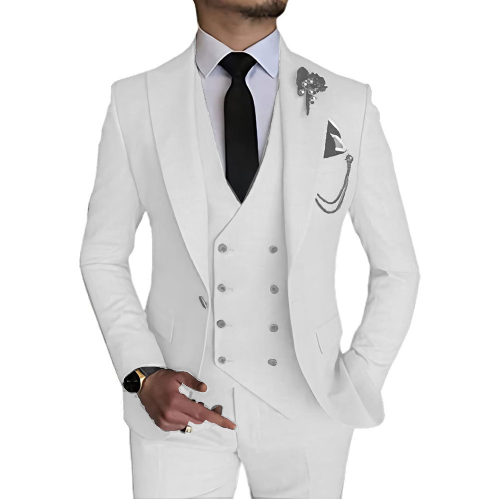 New Business Style Royal Blue Men's Slim Fit 3-Piece Suits for Groomsmen and Prom