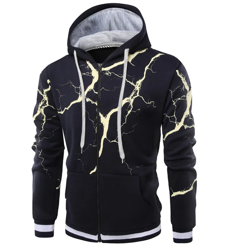 High Quality OEM Lightning Printing Hoodies Sweatshirts Oversized Fleece Sweatshirt Men Streetwear