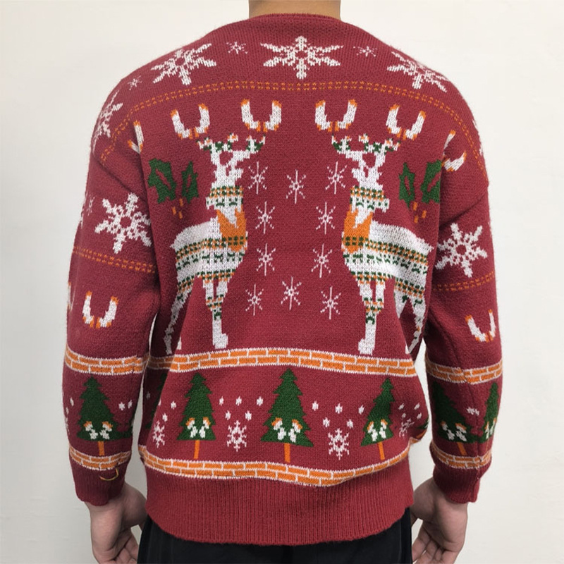 Wholesale Men Knitwear Jacquard Casual Men′ Knitted Pullover Sweater Male Knit Clothes