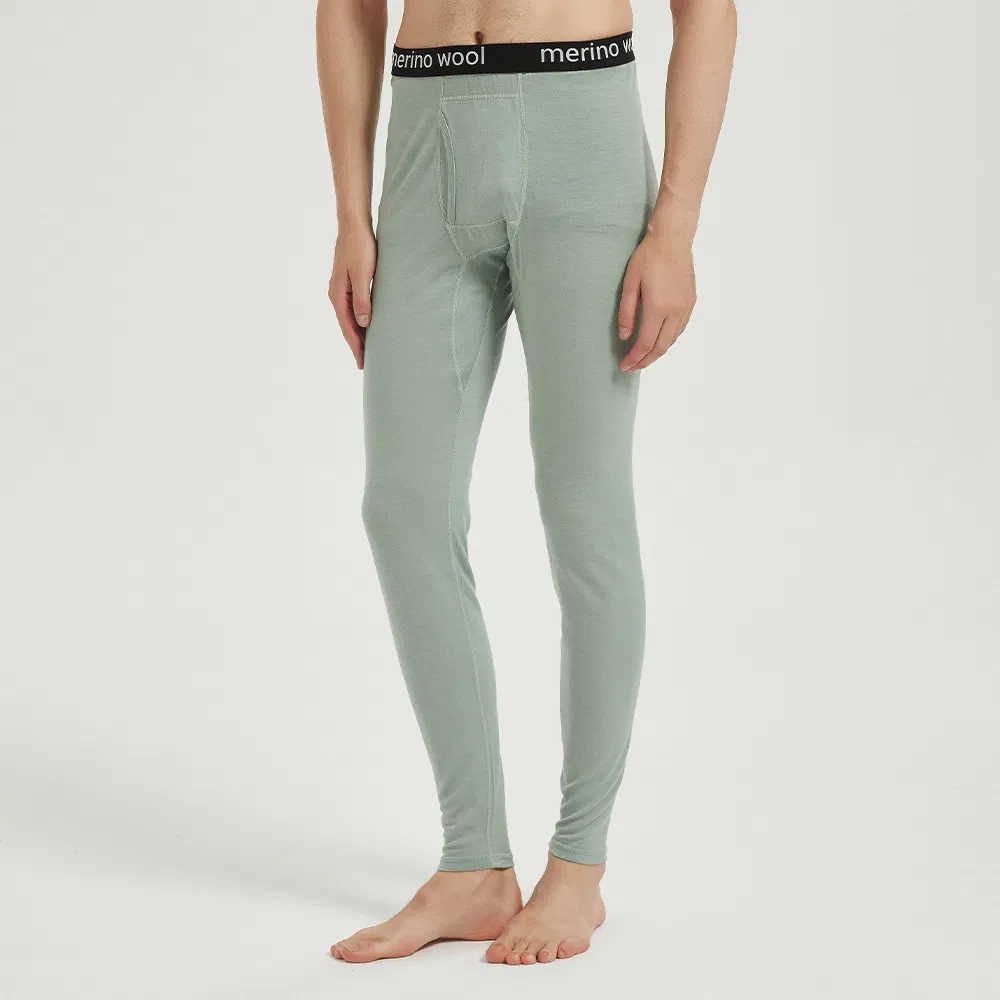 Men's Merino Wool Base Layer Leggings - Quick-Dry Thermal Pants for Autumn/Winter Hiking &amp; Mountaineering