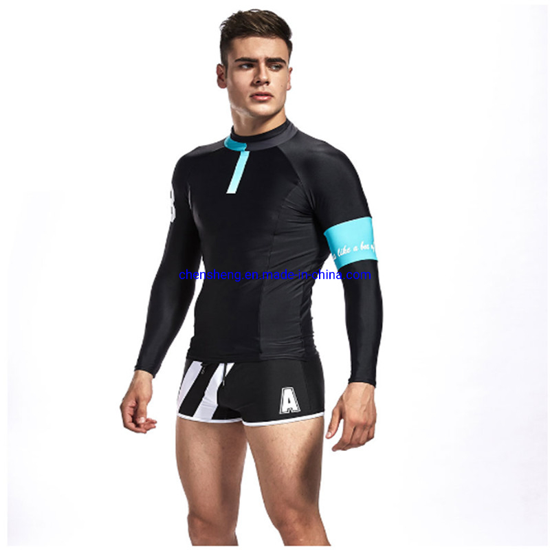 Men's Sport Swimming T-Shirt Tight Top Swimwear Diving Thin Wetsuit Running Clothes Tops Windsurf Surfing