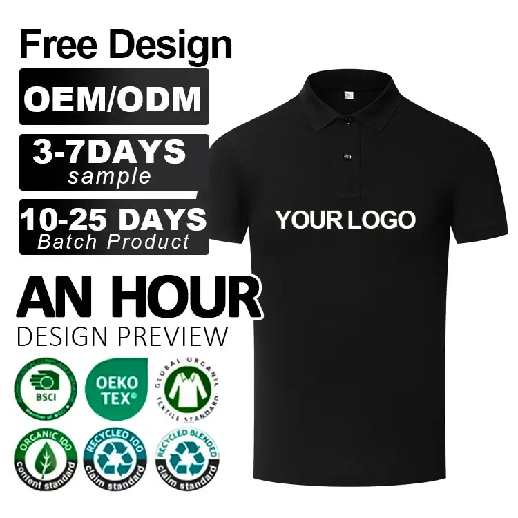 Men Italian Style Polo Shirts Custom Embroidery Logo Luxury Slim Fit Soft Stretch Designer Smart Casual Business Fashion Apparel