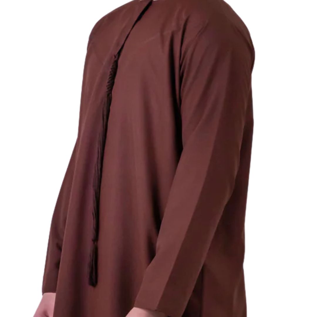 Premium Emirati Thobe Rust Luxury Kandura Traditional Arabic Wear Elegant Mens Jubba Soft and Breathable Modern Islamic Attire
