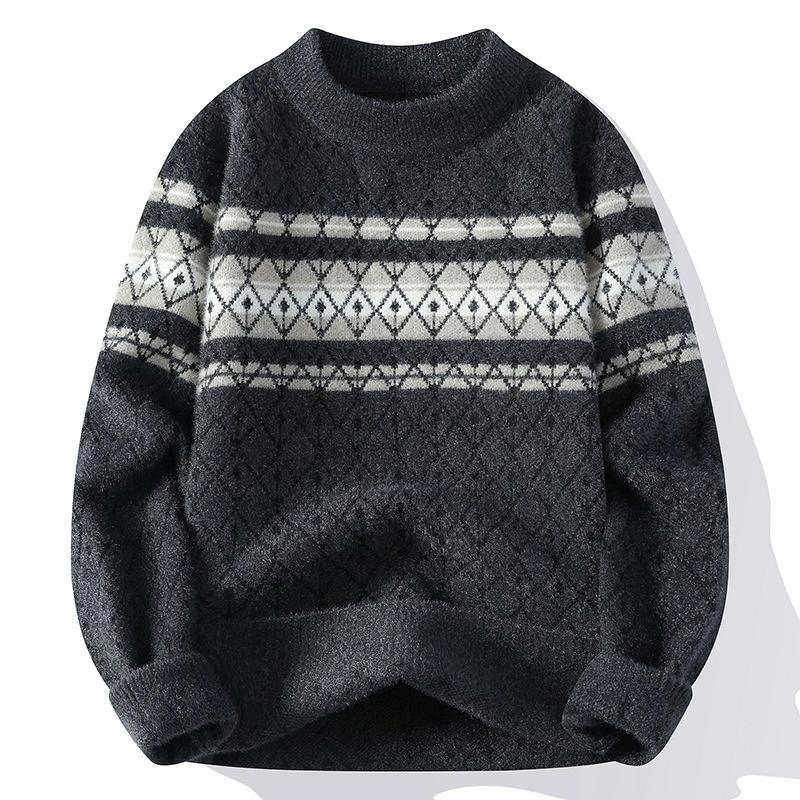 Manufacturers' Best-Selling Men's Knitwear, Autumn New Style, Fashionable and Trendy Pullover, Round-Neck Knitted Sweater for Men, Clothing